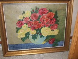 Obraz - Zátiší s květinami /malba na plátně/ - 60x76 cm